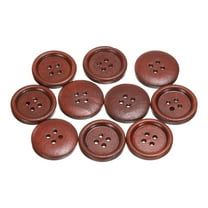 Uxcell 10pcs 36L Wooden Sewing Button 7/8"(23mm) 4 Holes Wood Round Craft Replacement Buttons for Clothing DIY Crafts Decoration, Red Brown