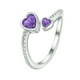 thumbnail image 1 of Anillo Ajustable de Pareja con Piedra de Nacimiento en Forma de Corazón | Joyería de Constelación Zodiacal | Anillos Astrológicos para Aniversarios y Cumpleaños | Talla Única | 1 Pieza, 1 of 5
