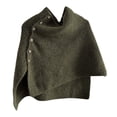 thumbnail image 3 of High Neck Button Down Knit Poncho for Women, Warm Shawl Cozy Shawls for Women Travel Wrap Sweater Fall Outfits Dress Winter Clothes for Women Lightweight Large Scarf Wraps,Blackish Green,One Size, 3 of 5