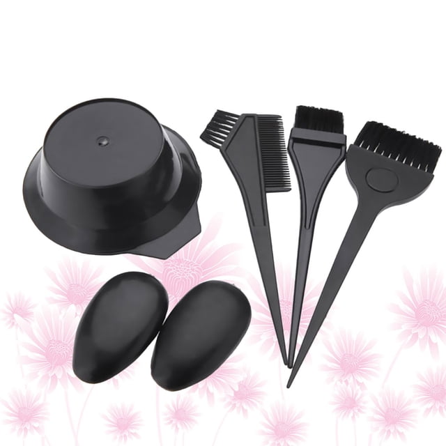 YSNOOWE 1Set Hairbrush Set with Coloring Comb Bowl and Earmuffs for Self-Help Hairdressing At Home