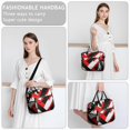 thumbnail image 6 of OBREWU Red and Black Modern Art Geometric Women's Insulated Leakproof Large Lunch Bag, Oxford Cloth, 6 of 7