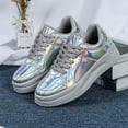 thumbnail image 4 of SACFOF Women's Fashion Star Sneaker Glitter Sparkly Fashion Shiny Casual Bling Sequin Concert Shoes Canvas Low Top Lace Up Comfortable Cushioned Walking for Street Wedding Party Night Club, 4 of 6