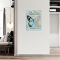 thumbnail image 3 of Blue Butterfly Canvas Wall Art Memorial Gift Teal Sympathy Sign Pictures Wall Decor Country My Piece in Heaven Painting Prints Modern Artwork Home Decoration for Bathroom Bedroom Living Room 12"x16", 3 of 6