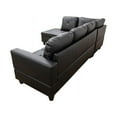 thumbnail image 6 of Starhome L Shaped Black Couch with Ottoman(Pillows Included) Microfiber, 6 of 8