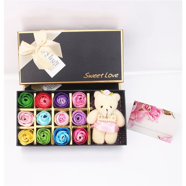 520 Regalo creativo de San Valentín para novia Caja de regalo con 12 flores de jabón en forma de rosa