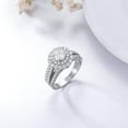thumbnail image 4 of Dreamofdazzles Jewels 925 Sterling Silver 3.00 Ct Round Cut White Diamond Wedding Engagement Christmas Bridal Ring Set 14K White Gold Plated For Women's -9.5, 4 of 4