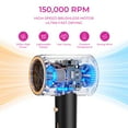 thumbnail image 4 of Morfone Hair Dryer, High-Speed Professional Ionic Blow Dryer with Hair Diffuser for Women & Men, Black, 4 of 9