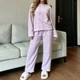 thumbnail image 4 of Gamivast Winter 2 Piece Sets for Women Fleece Long Sleeve Crewneck Top Pants Sleepwear Cozy Loungewear Winter Warm 2 Piece Sweatsuit, 4 of 7