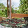 thumbnail image 2 of Ambesonne Tropical Boho Fitted Round Tablecloth, Nature Themed Palms, 36"- 40" Diameter, Maroon Fern Green, 2 of 5