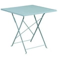 thumbnail image 4 of Flash Furniture Commercial Grade 28" Square Sky Blue Indoor-Outdoor Steel Folding Patio Table Set with 2 Round Back Chairs, 4 of 5
