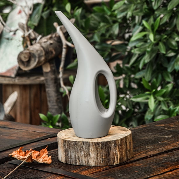 Regadera de plástico de gran capacidad con pico largo y asa para jardinería interior y exterior y cuidado de plantas, blanca o gris