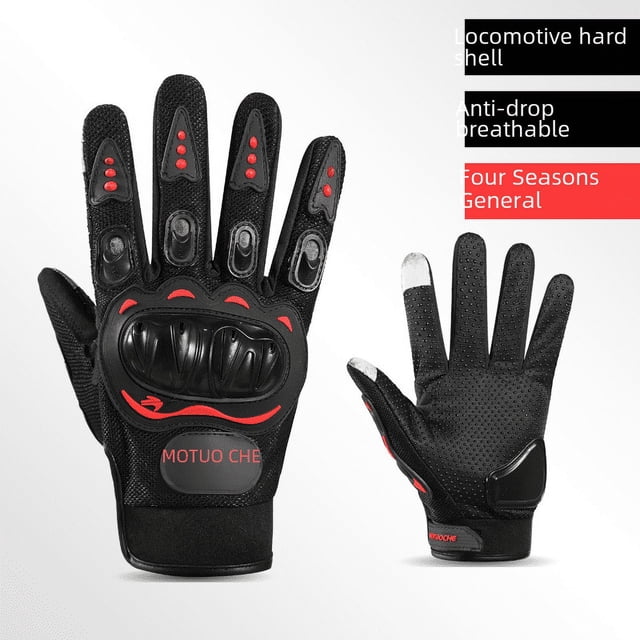Guantes de carreras de cuatro estaciones, cálidos, de verano, para motocicleta, todoterreno, anticaídas, antideslizantes, con pantalla táctil, para hombres y mujeres