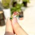 thumbnail image 6 of Colorful Oval Cubic Zircon CZ Yellow Gold Plated Rainbow Ring Costume Jewellery, 6 of 9