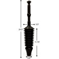 thumbnail image 3 of MP1600 Desatascador de inodoro de descarga baja de 1,6 galones con punta de embudo, negro, 3 of 5