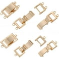 thumbnail image 5 of 1 Box 6Pcs Real 14K Gold Plated Fold Over Clasps Bracelet Extender Clasp with Hoop Necklace Fastener Extenders for Jewelry Making Accessories Muti Layer Necklaces Bracelets Women DIY Crafts, 5 of 7