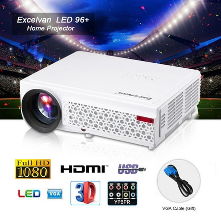 Portable 5000 Lumen 3D Home Theater Video Projector HD 1080P HDMI2 USB2 ATV AV