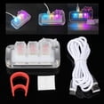 thumbnail image 4 of Cute de 3 teclas RGB LED Programable Acrílico Una mano Transparente Keycap USB C cable mecánico para juegos , interruptor rojo Macarena Teclado para juegos, 4 of 8