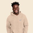 thumbnail image 4 of Dalix Ghost Embroidered Hooded Fleece Sweatshirt Cotton Mens in Heather Oat 2XL XX-Large, 4 of 5