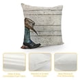 thumbnail image 4 of YINGXI Decorative Throw Pillow Case, Traditional and Boots Art Photo, Couch Bedroom Living Room , Brown Black 18x18in, 4 of 5