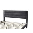 thumbnail image 6 of Tcbosik Corduroy Upholstered Platform Bed, Queen Size Wood Bed Frame with Storage Drawer, No Box Spring Needed, Easy Assembly, Charcoal, 6 of 7