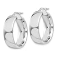 thumbnail image 2 of 925 Sterling Silver Rhodium Plated Women's 7.5mm x 26mm Tube Hoop Earrings, 2 of 4