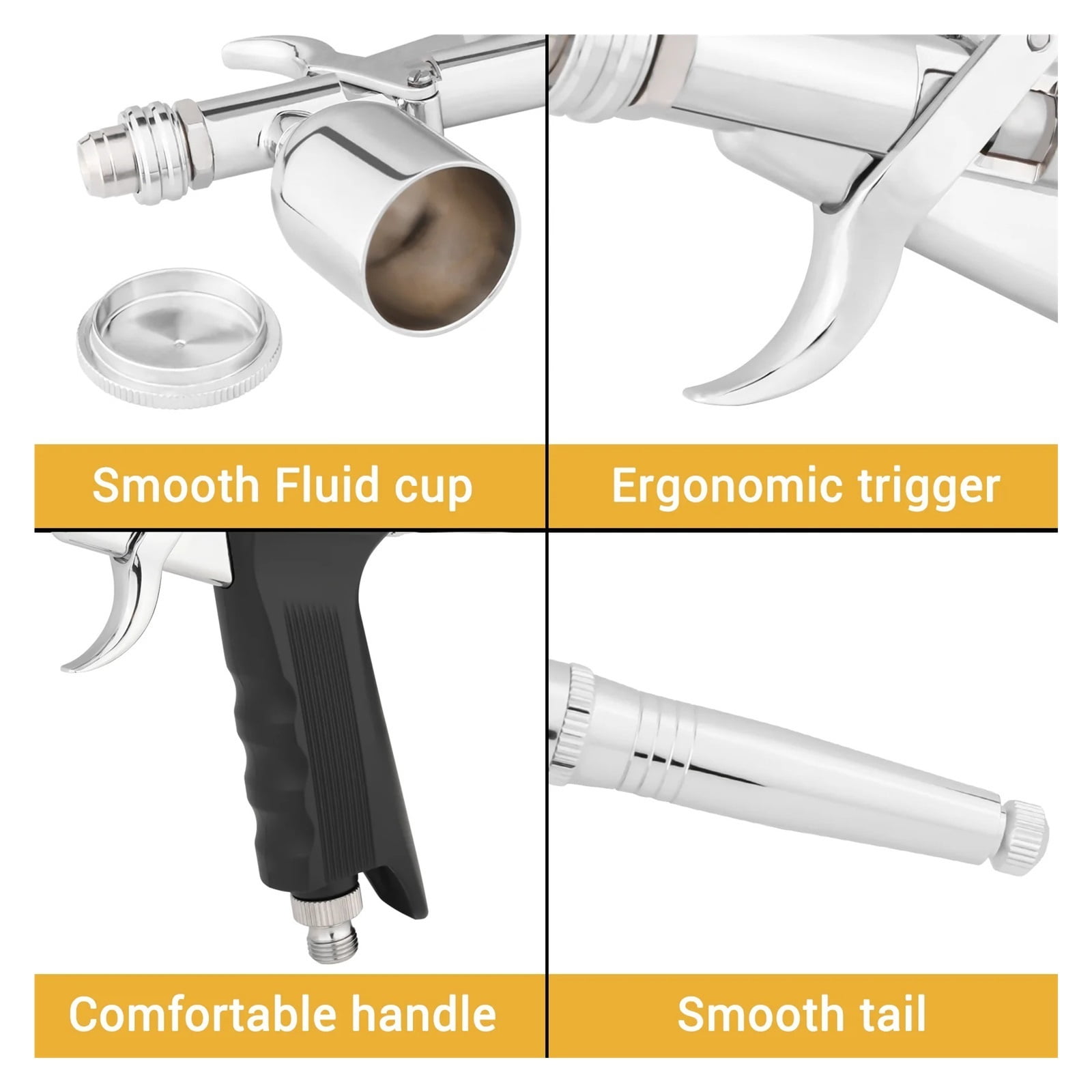 -Feed Dual-Action Pistol Grip Airbrush Trigger-type Fan Spray Air Brush 0.3mm/0.5mm 15CC Fluids Cups For Car Model DIY ,Easy to Clean