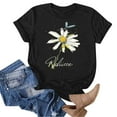 thumbnail image 5 of Zunfeo Floral Tops for Women Cotton Short Sleeve Summer Tops Casual Cute Graphic T Shirts 2025 New Arrivals Black XL, 5 of 5