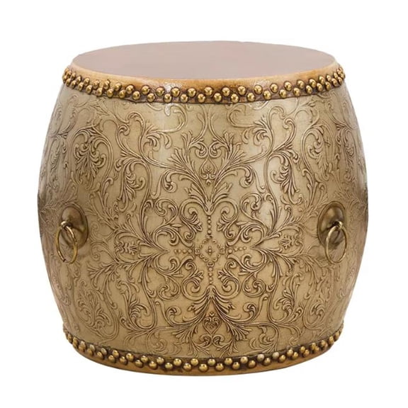 Decorative Garden Drum Stools, Round Portable Wood Side Table,Classical Footstool,Plant Stand for Patio, Deck, Backyard, Outdoor