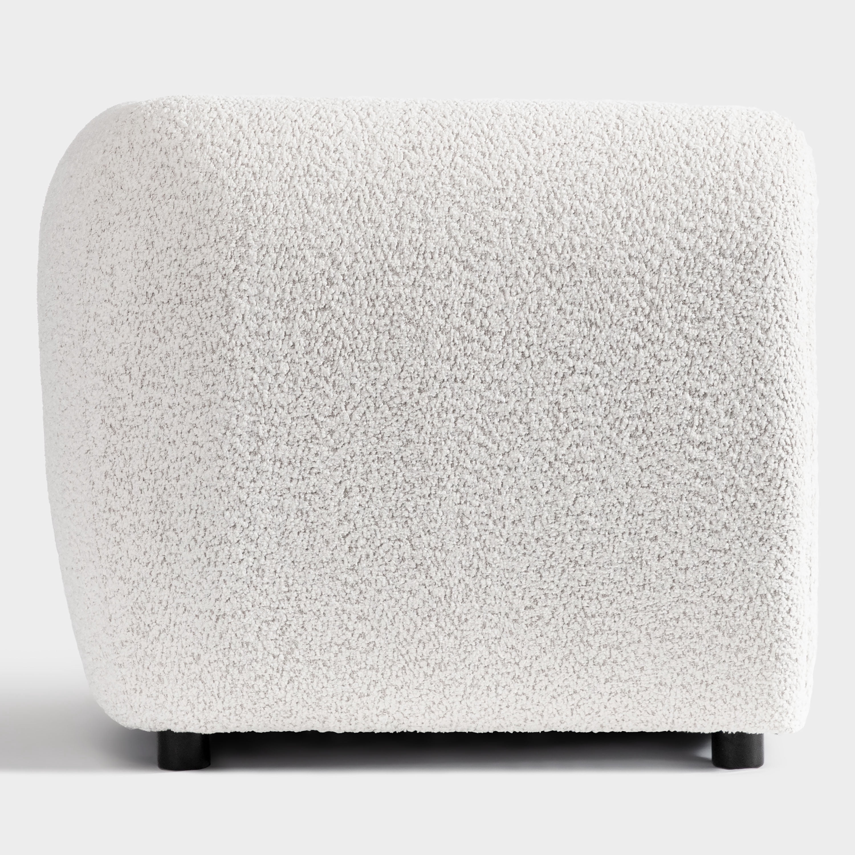 Furniture of America Nallia Tuxedo Style Upholstered Boucle Fabric White Loveseat