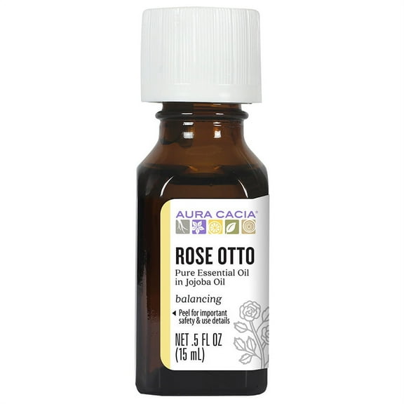 Aura Cacia Rose Otto in Jojoba Oil 0.5 fl. oz.