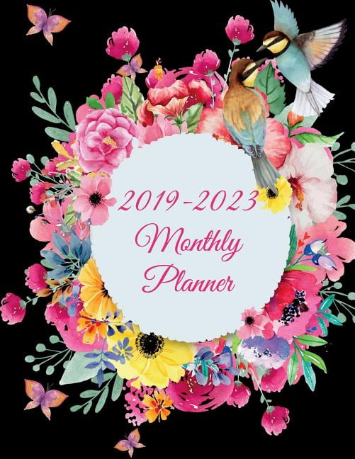 2023 Calendar Book 20192023 Monthly Planner Beautiful Black Book, 8.5" X 11" Five Year 20192023 Calendar Planner