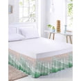 thumbnail image 2 of Green Coastal Wave Wrap Around Bed Skirts for Queen Bed 18" Drop, Bed Skirt with Adjustable Elastic Belt Dust Ruffle Bed Valance for Bedroom Hotel Luxury Summer Modern Ocean Beach Bed Frame Cover, 2 of 7