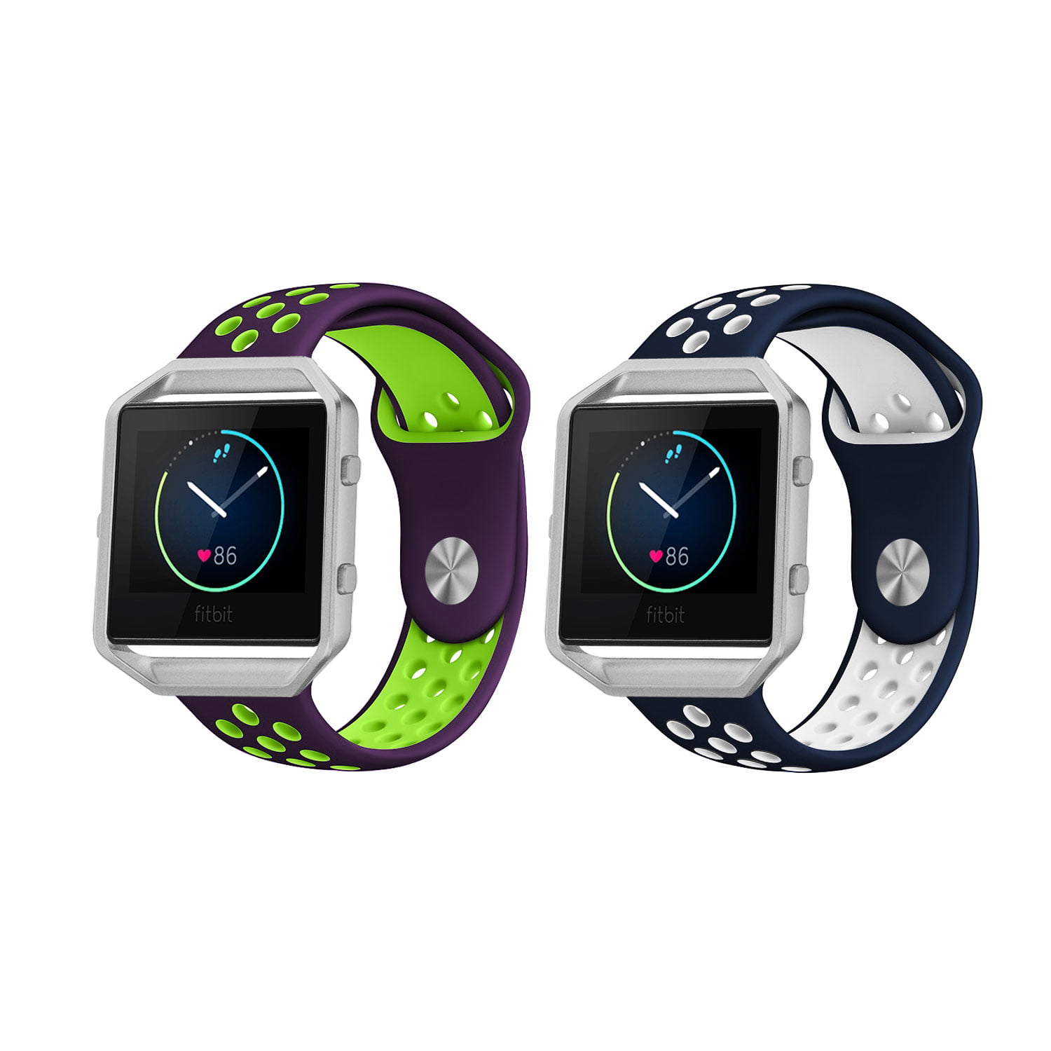 2 Pack FitBit Blaze Silicone Replacement Band Sport Fitness Wristband NO Frame 