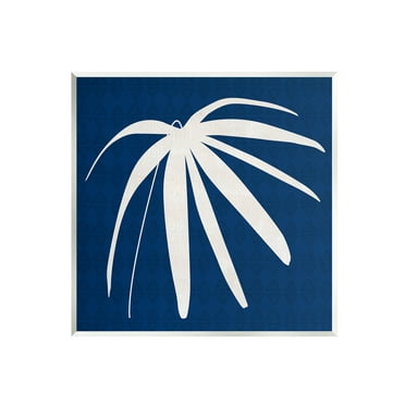 Stupell Industries Modern Plant Leaf Blue Palm Graphic Art Unframed Art Print Wall Art, Design by Susan Jill