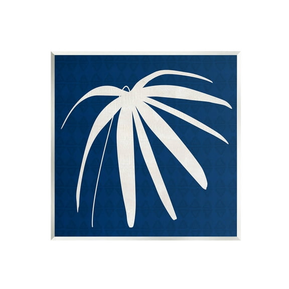 Stupell Industries Modern Plant Leaf Blue Palm Graphic Art Unframed Art Print Wall Art, Design by Susan Jill