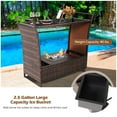 thumbnail image 6 of Gymax Rattan Patio Bar Cart Beverage Bar Counter Table w/ Wheels & Ice Bucket, 6 of 10
