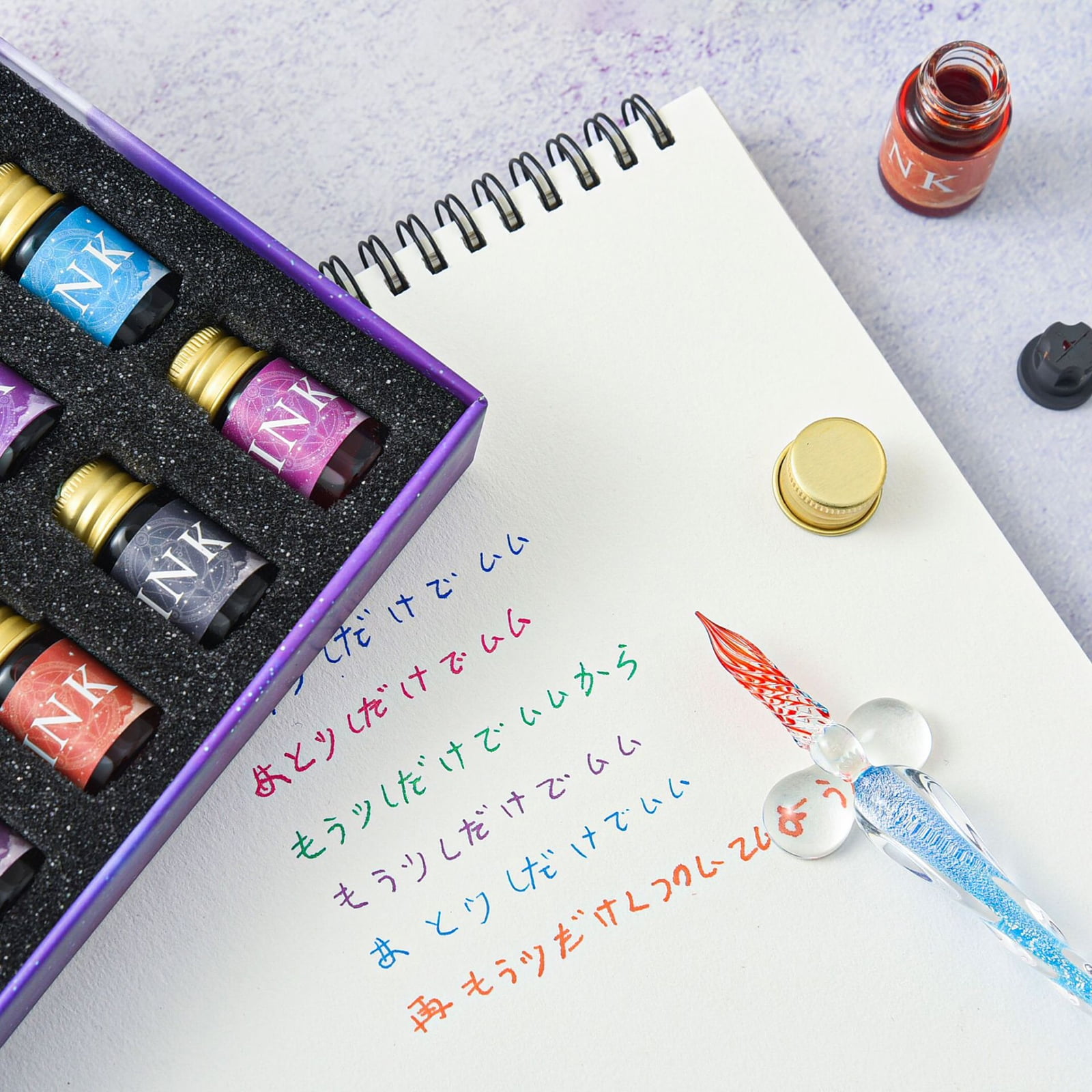 Retro Calligraphy Artist Glass Pens Set for Writing Signatures Decoration Gift