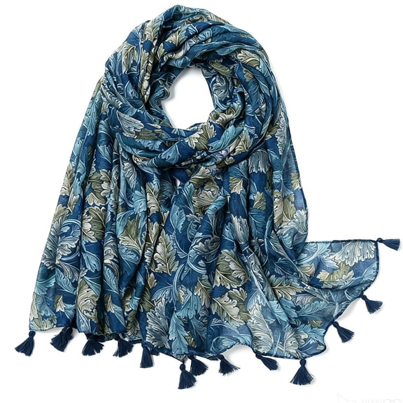 QASIEATN Cotton Print Scarfs for Women Lightweight Soft Long Scarves Fall Fashion Essentials Vintage Shawl Wraps