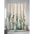 thumbnail image 5 of Fsddascl Teal Eucalyptus Leaves Shower Curtain Set - 36" x 78" Washable Bathtub Curtain with 12 Hooks, Rustic Vase Birds Waterproof Fabric Stall Shower Curtains for Bathroom/Bathtub Décor, 5 of 6