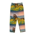 thumbnail image 4 of Goofa Horse Sunflowers Printed Soft Pajama Pants for Women, Wide Leg Comfy Casual Lounge Yoga Pants-X-Large, 4 of 9