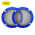 thumbnail image 1 of Unique Bargains Speaker Grill Cover 3 Inch 95mm Mesh Decorative Circle Subwoofer Protector Black and Blue 2pcs, 1 of 6
