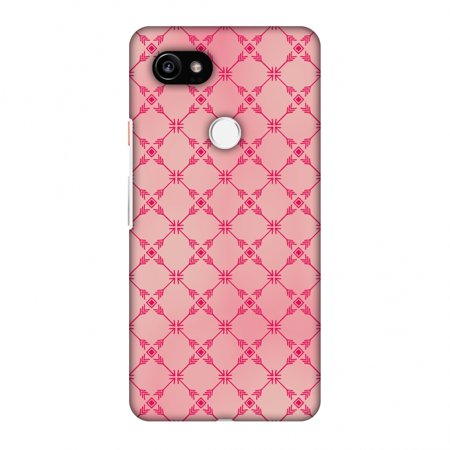Hard Mesh Plastic Case - Google Pixel 2 XL Case - Tribal mesh- Airbrushed pink, Hard Plastic Back Cover, Slim Profile Cute Printed Designer Snap on Case with Screen Cleaning Kit