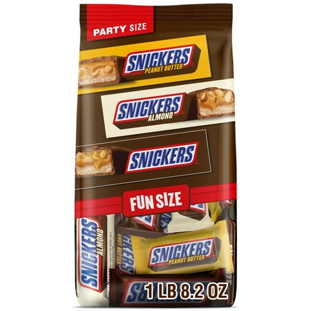 Snickers Fun Size Football Chocolate Bars Variety Pack, Party Size - 24.02 oz Candy Bag