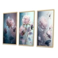 thumbnail image 3 of Designart "Soft Ethereal Pink Rose Blossom I" Floral Rose Framed Wall Art Set Of 3 - Pink Traditional Frame Canvas Set For Living Room Decor, 3 of 6