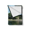 thumbnail image 2 of Outdoor Soft Flannel Fleece Throw Blanket, Waikato River Hamilton City New Zealand Holiday Destination Travel Landmark, Cozy Plush for Indoor and Outdoor Use, 50" x 70", Green Blue Grey, by Ambesonne, 2 of 6