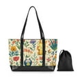 thumbnail image 7 of FORMRS Canvas Laptop Tote Bag for Women with 15.6" Computer Compartments Shoulder Handbag, Floral Animals, 7 of 7