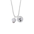 thumbnail image 2 of Delight Jewelry Silvertone Clear AB Crystal Sparkle Spinner Silvertone Script Initial Disc - I - Charm Necklace, 20"+3", 2 of 4