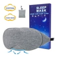 thumbnail image 2 of Antifaz para dormir de algodón, antifaz para dormir con protección ligera, con correa ajustable para dormir de noche, siesta, viaje, 2 of 8