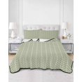 thumbnail image 3 of Sage Green Geometric Twin XL Size Down Alternative Comforter,Lightweight Comforter Quilt Bedding Set with Pillow Shams Minimalism Solid Color Striped Lines Bed Comforter Duvet Insert 68"x98", 3 of 7