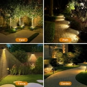 Solar Spot Lights Outdoor, [8 Pack/76 LED] 2-in-1 Solar Landscape Spotlights, 3 Modes IP65 Waterproof Dusk to Dawn Solar Powered Flood Wall Lights for Outside Yard Garden Pathway(Warm White)